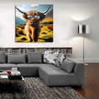 Highland Cow Sunglasses 1 by Rey Klimt - 36x36 acrylic wall art in a room