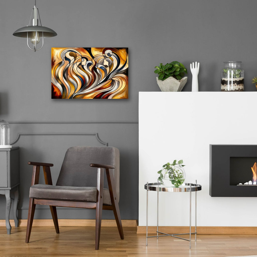 Humans Abstract by Rey Klimt - 24x16 acrylic wall art in a room
