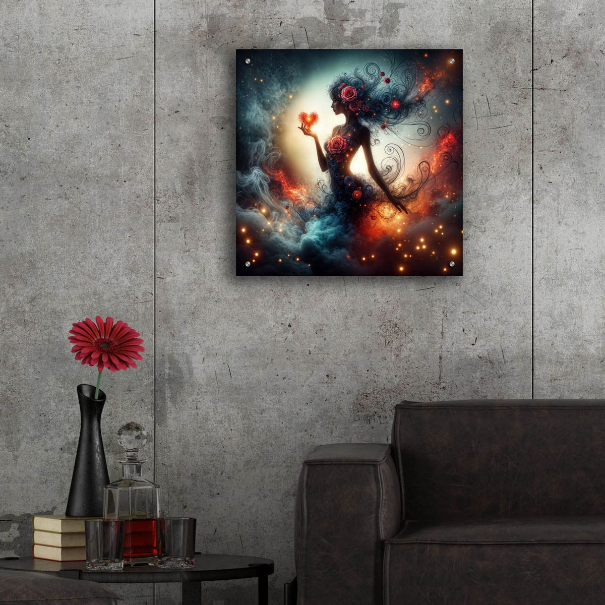 Love And Roses 3 by Rey Klimt - 24x24 acrylic wall art in a room