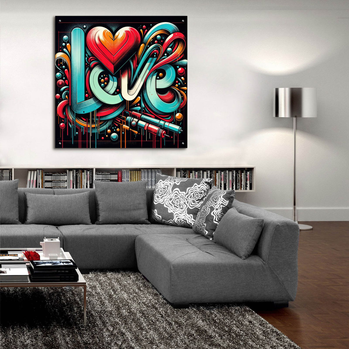 Love by Rey Klimt - 36x36 acrylic wall art in a room