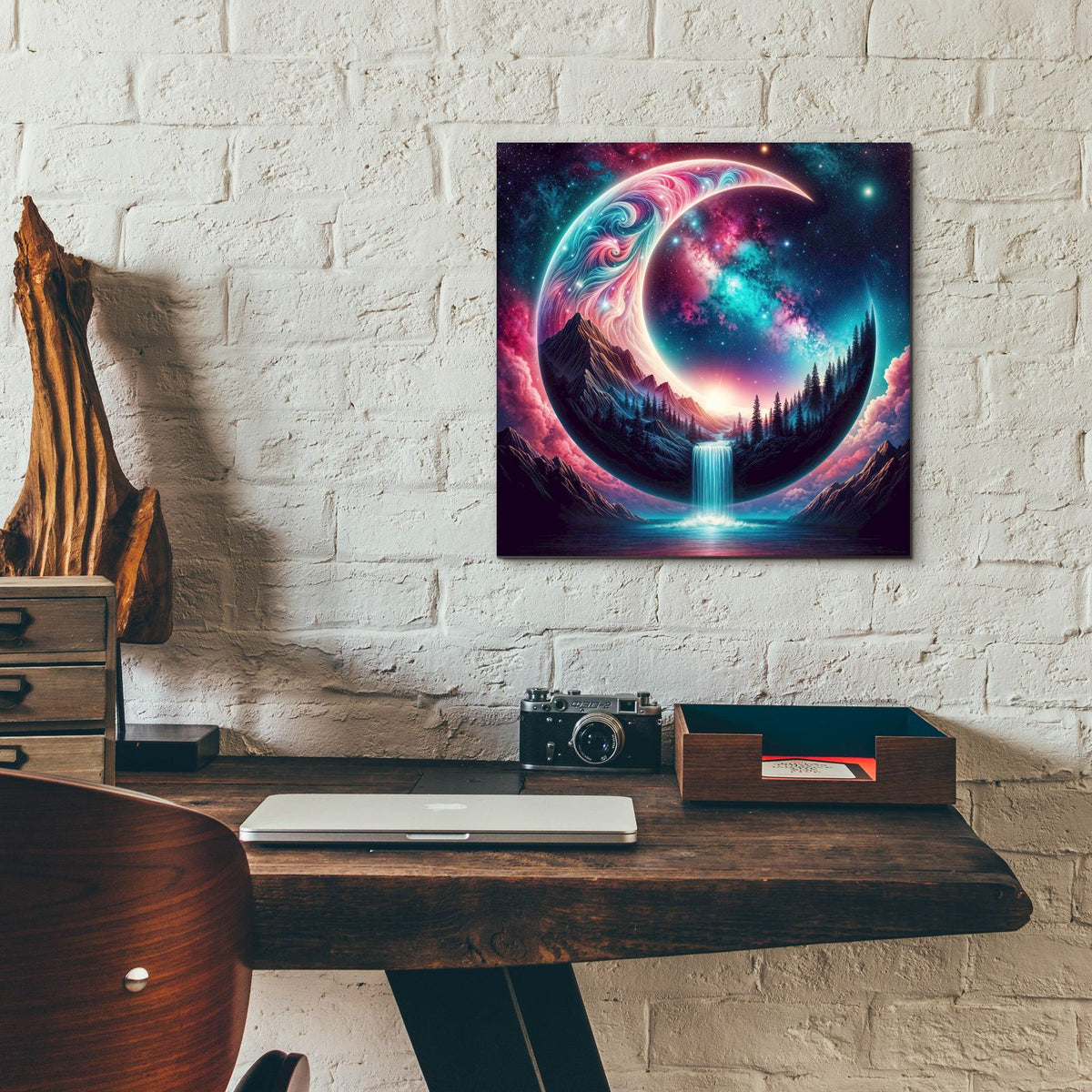 Moon World 1 by Rey Klimt - 12x12 acrylic wall art in a room