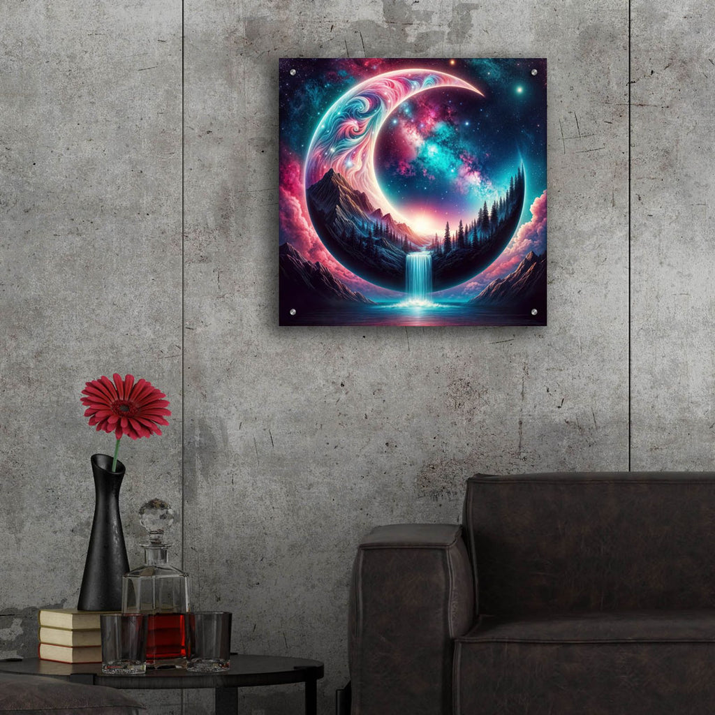 Moon World 1 by Rey Klimt - 24x24 acrylic wall art in a room