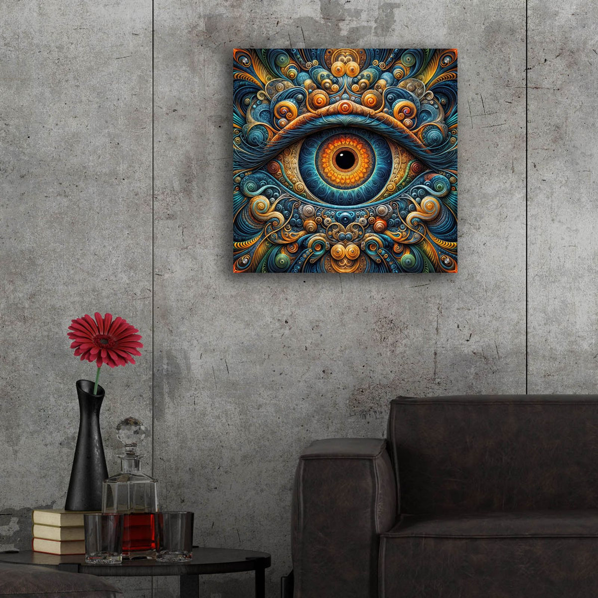 Psychedelic Eye 1 by Rey Klimt - 24x24 acrylic wall art in a room
