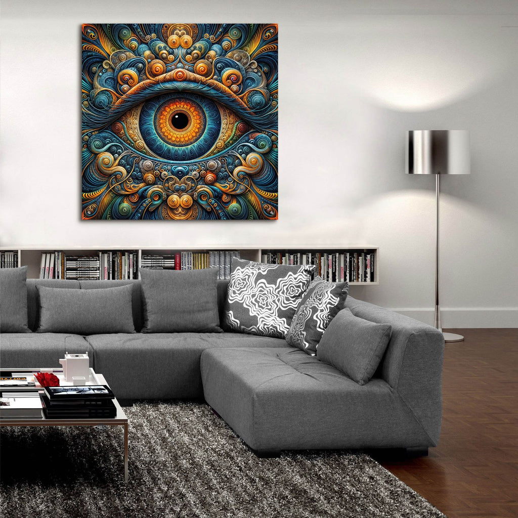 Psychedelic Eye 1 by Rey Klimt - 36x36 acrylic wall art in a room