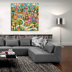 Quilt Style Scene 3 by Rey Klimt - 36x36 acrylic wall art in a room
