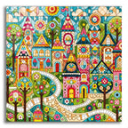 Quilt Style Scene 3 by Rey Klimt acrylic glass wall art
