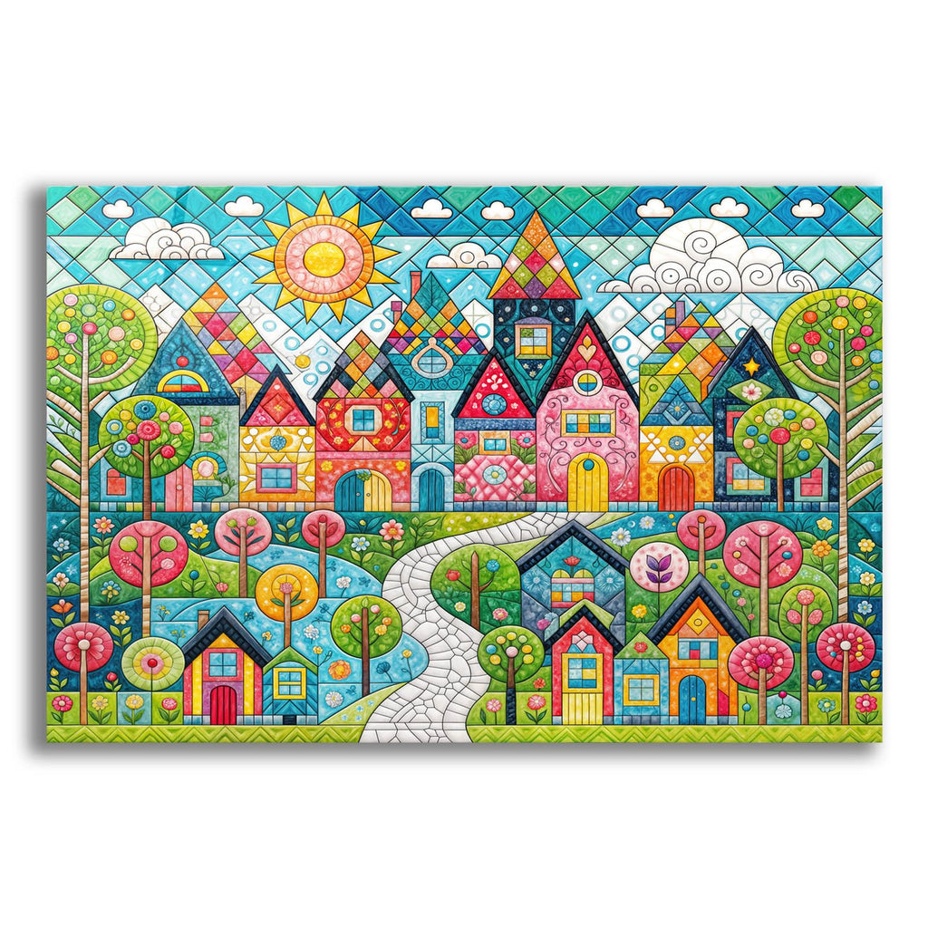 Quilt Style Scene 4 by Rey Klimt acrylic glass wall art