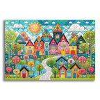Quilt Style Scene 4 by Rey Klimt acrylic glass wall art