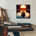 Row Boat At Sunrise by Rey Klimt - 12x12 acrylic wall art in a room