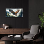 Soaring Bald Eagle 1 by Rey Klimt - 24x12 acrylic wall art in a room
