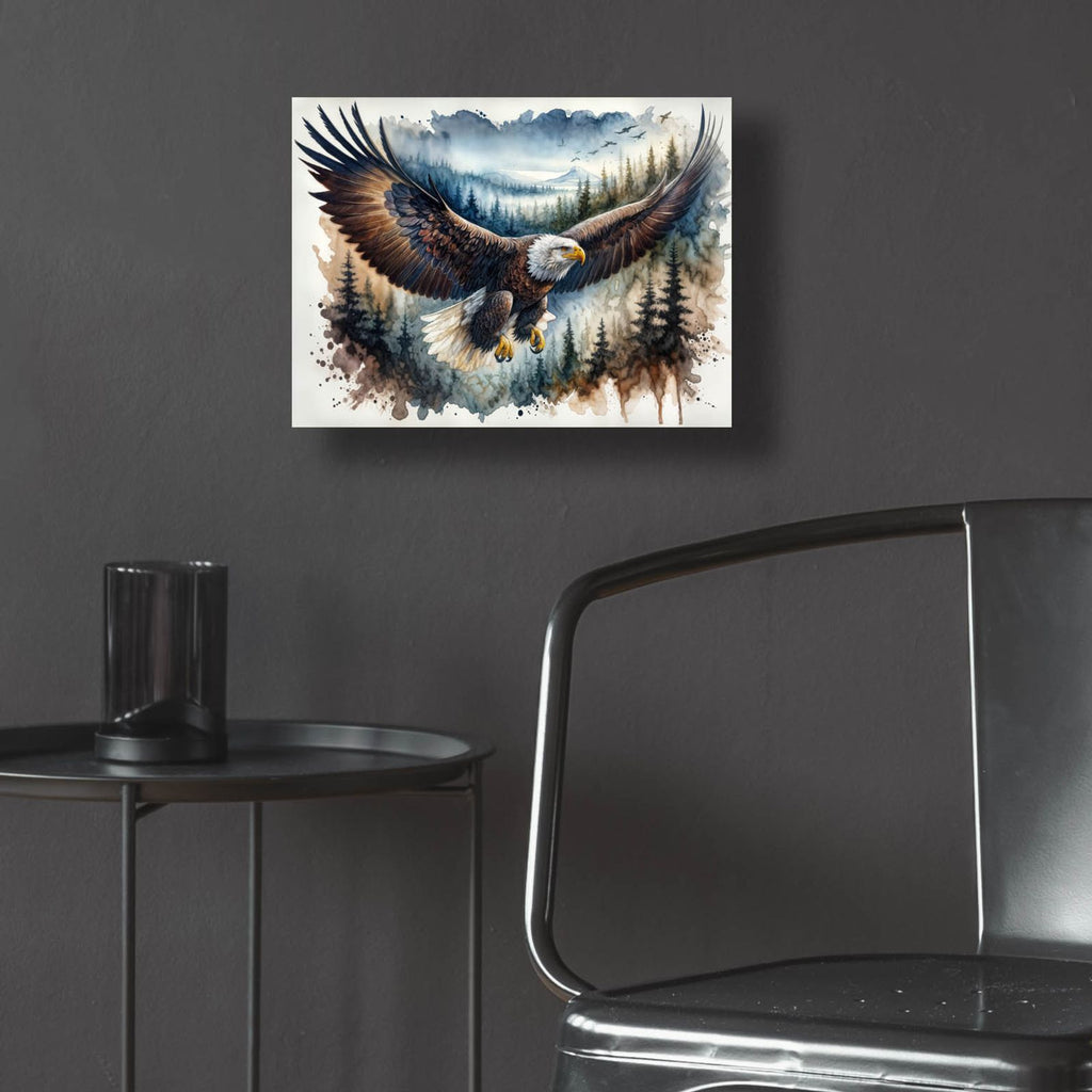 Soaring Bald Eagle 2 by Rey Klimt - 16x12 acrylic wall art in a room