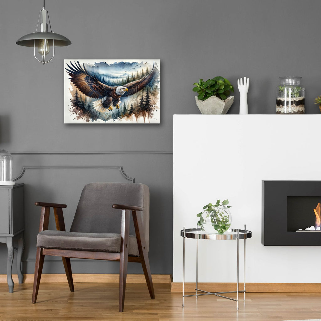 Soaring Bald Eagle 2 by Rey Klimt - 24x16 acrylic wall art in a room