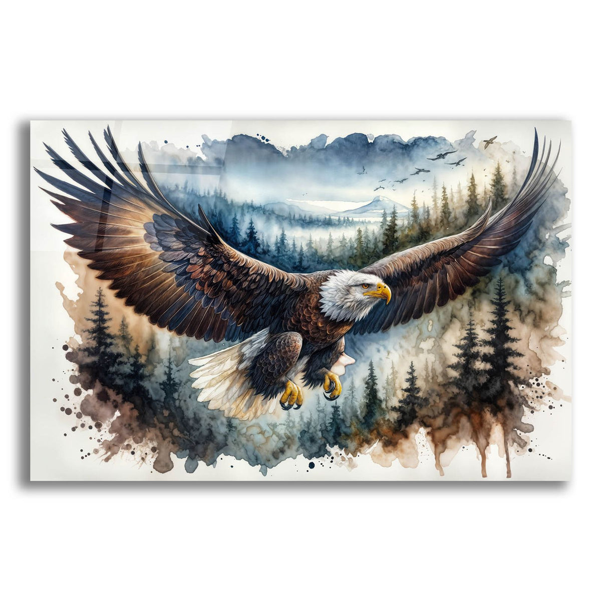 Soaring Bald Eagle 2 by Rey Klimt acrylic glass wall art