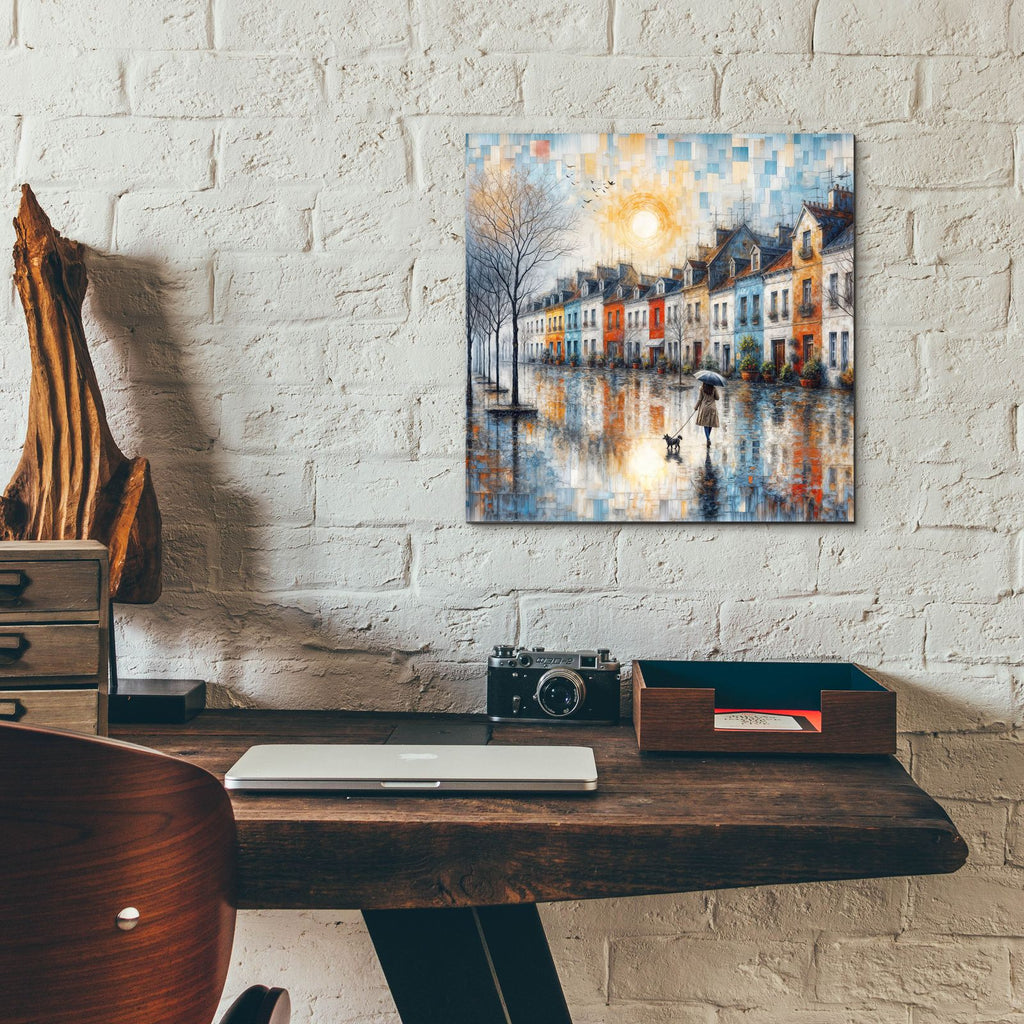 Steet Scene 2 by Rey Klimt - 12x12 acrylic wall art in a room