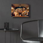 Two Golden Retriever Dogs In Vintage Car by Rey Klimt - 16x12 acrylic wall art in a room