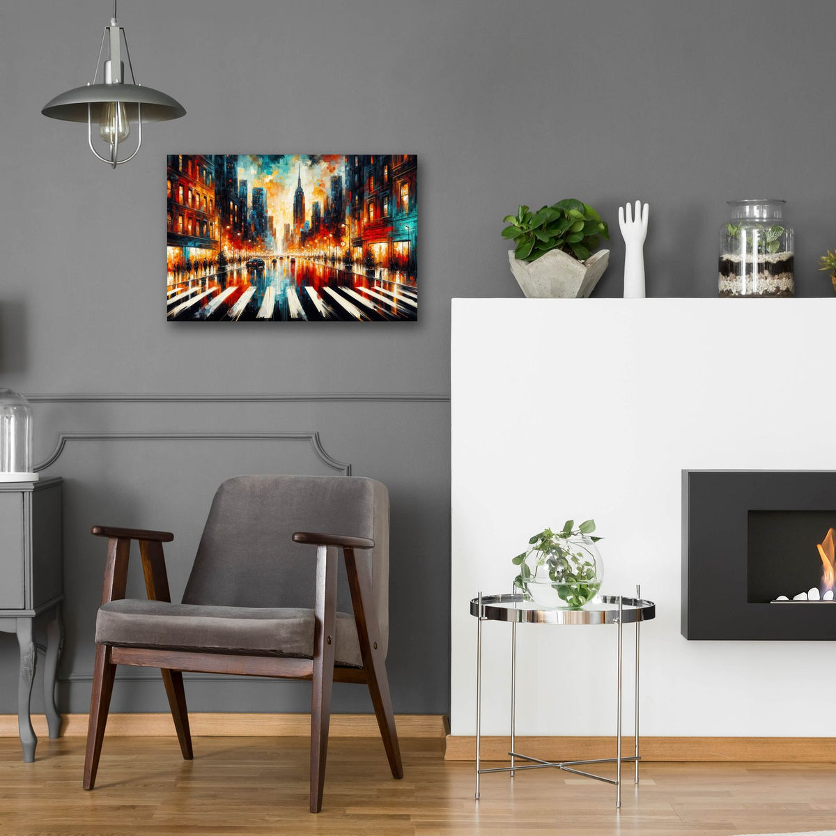 Urban Abstract 1 by Rey Klimt - 24x16 acrylic wall art in a room