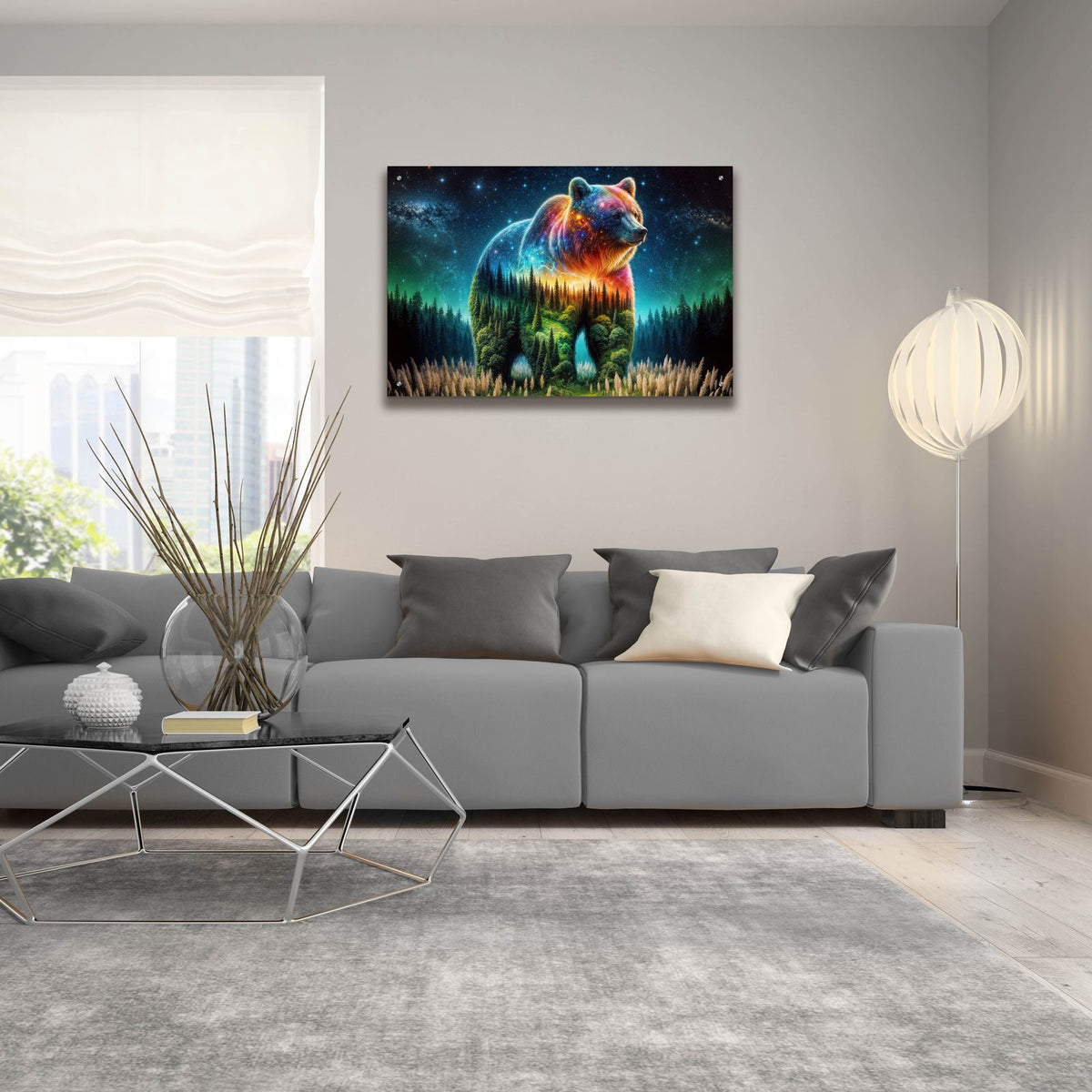 Vibrant Bear 3 by Rey Klimt - 36x24 acrylic wall art in a room