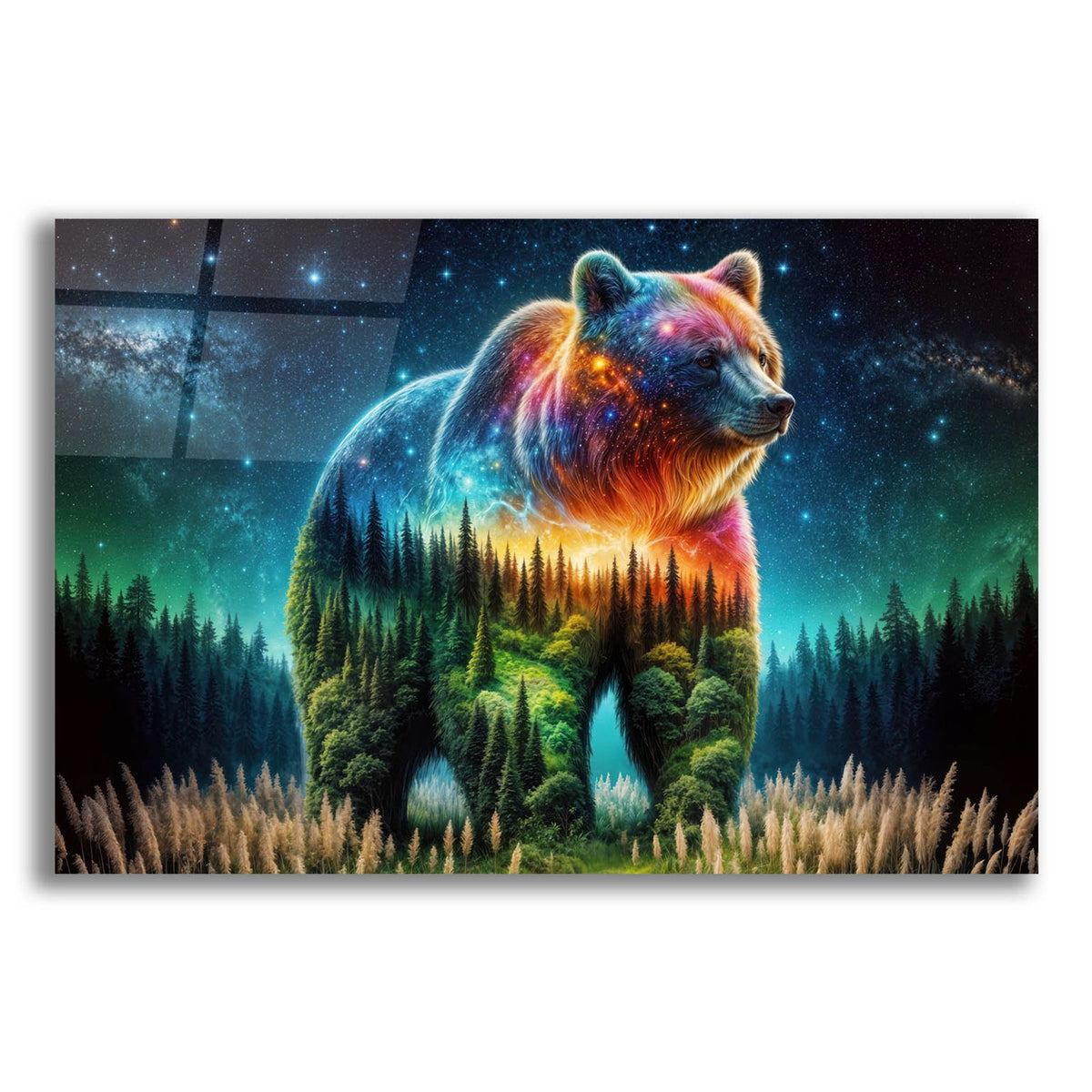 Vibrant Bear 3 by Rey Klimt acrylic glass wall art