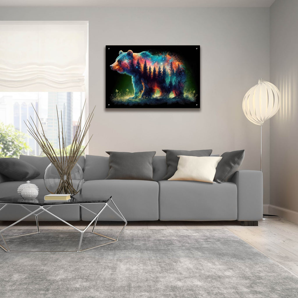 Vibrant Bear 8 by Rey Klimt - 36x24 acrylic wall art in a room