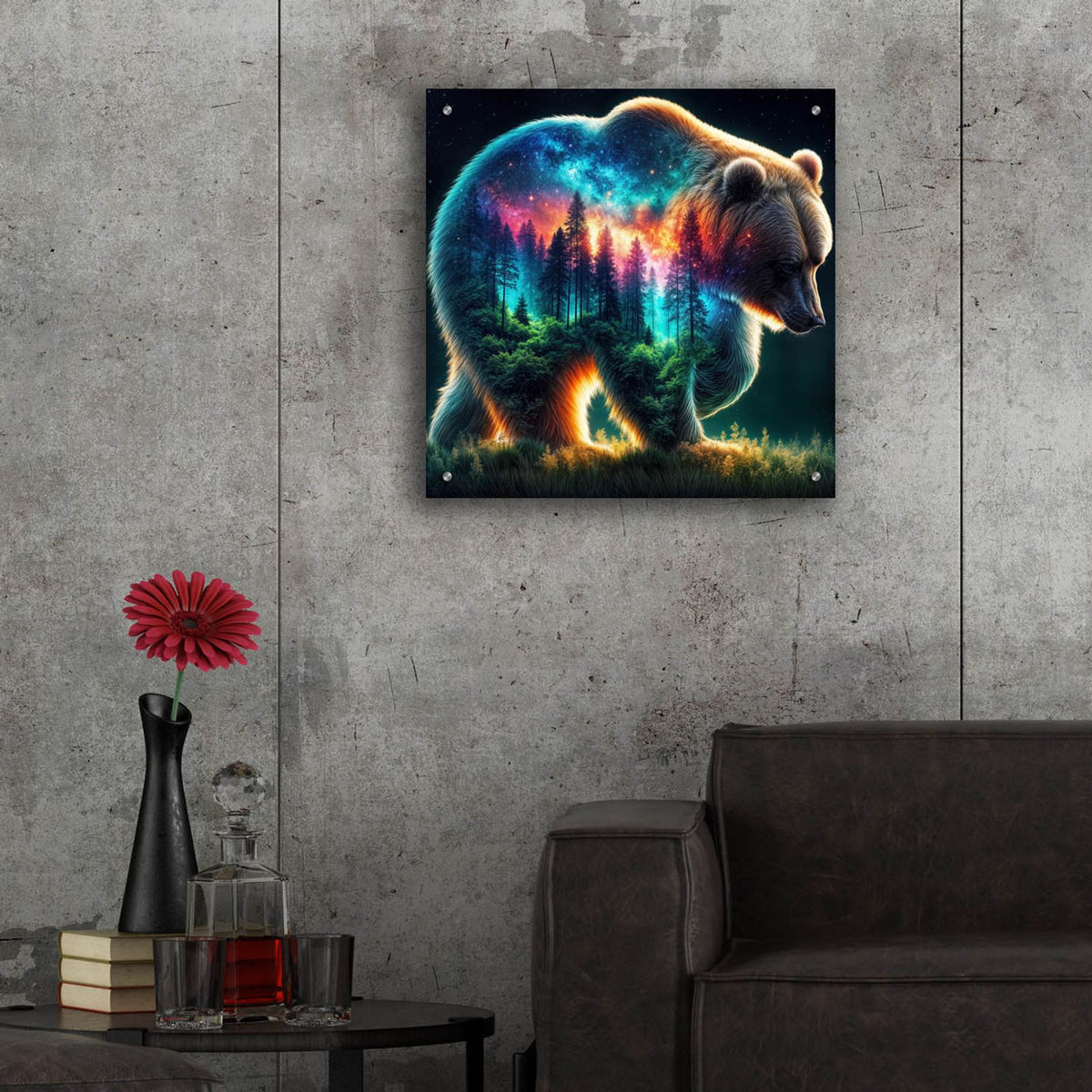 Vibrant Bear 9 by Rey Klimt - 24x24 acrylic wall art in a room