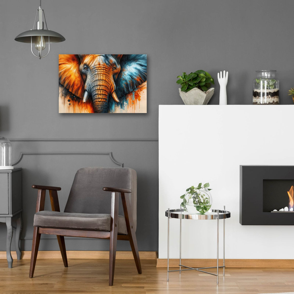 Artistic Ellephant 6 by Rey Klimt - 24x16 acrylic wall art in a room