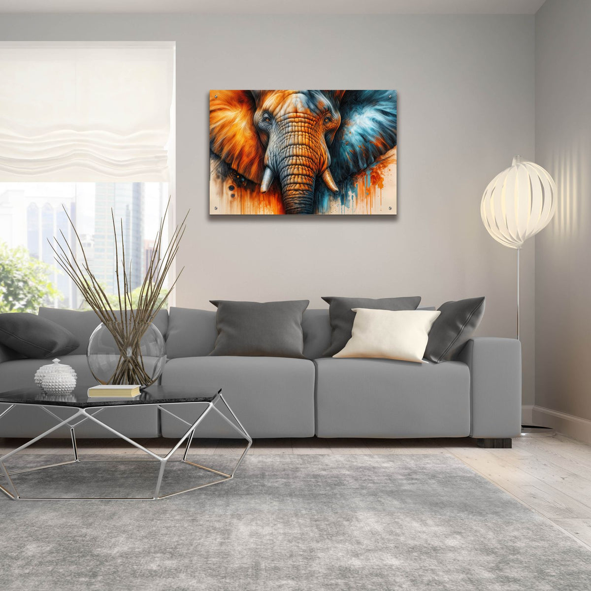 Artistic Ellephant 6 by Rey Klimt - 36x24 acrylic wall art in a room