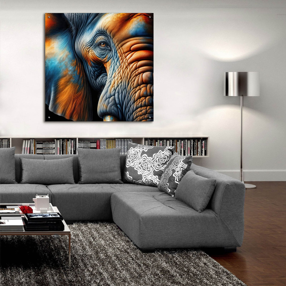 Artistic Ellephant 8 by Rey Klimt - 36x36 acrylic wall art in a room