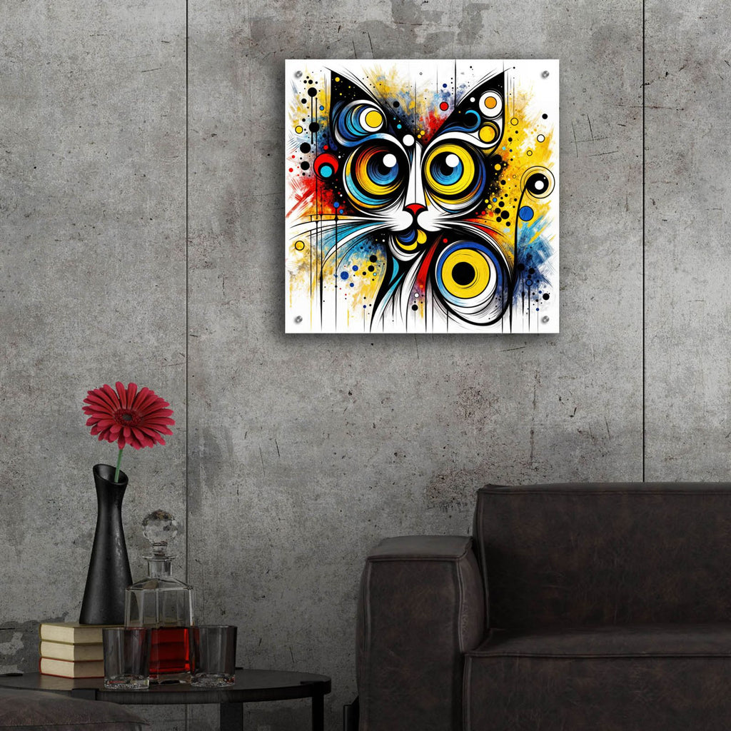 Cat Abstract 1 by Rey Klimt - 24x24 acrylic wall art in a room