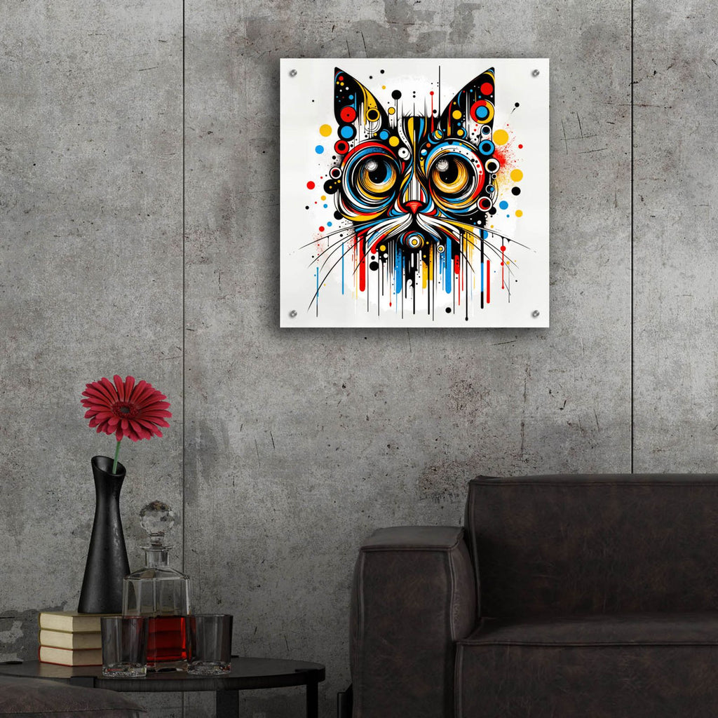 Cat Abstract 2 by Rey Klimt - 24x24 acrylic wall art in a room