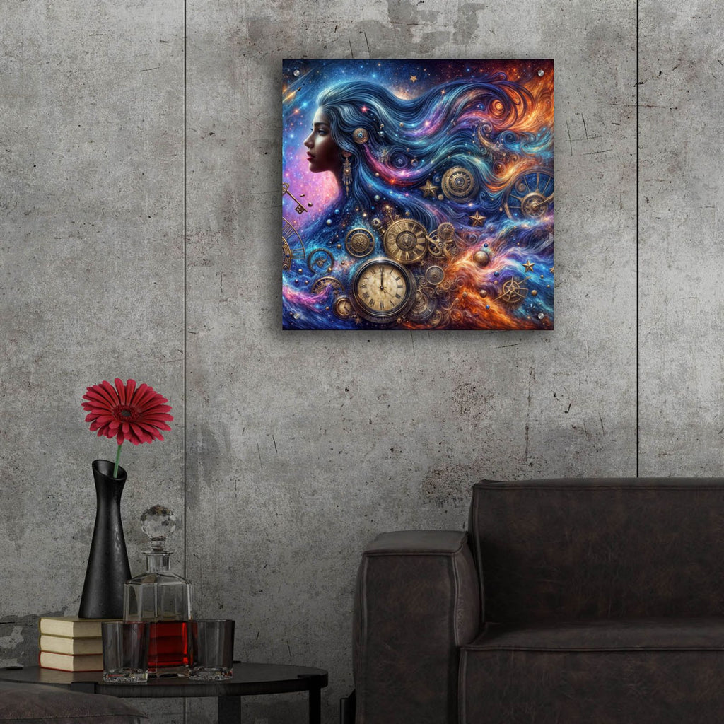 Celestial Timekeeper 1 by Rey Klimt - 24x24 acrylic wall art in a room