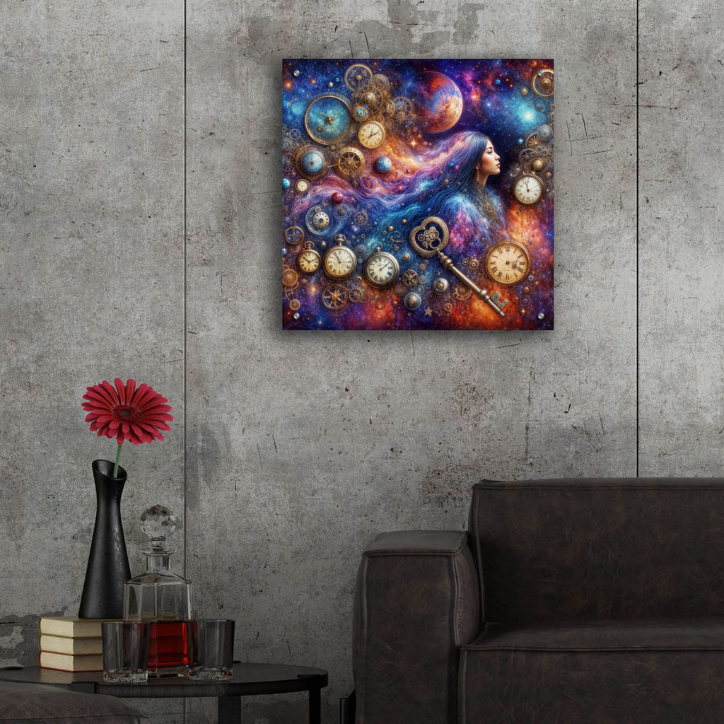 Celestial Timekeeper 2 by Rey Klimt - 24x24 acrylic wall art in a room