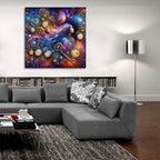 Celestial Timekeeper 2 by Rey Klimt - 36x36 acrylic wall art in a room