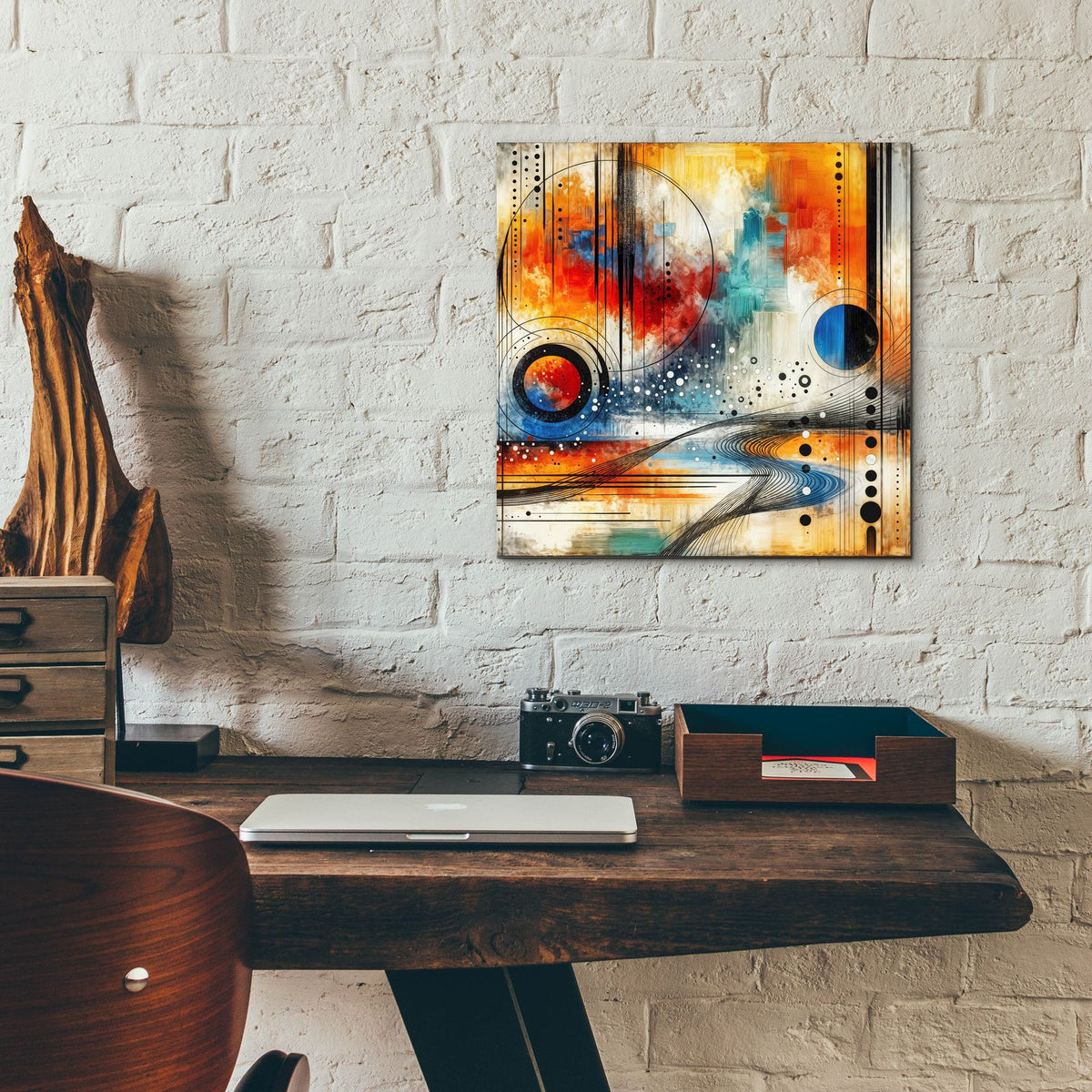 Circles Abstract 4 by Rey Klimt - 12x12 acrylic wall art in a room