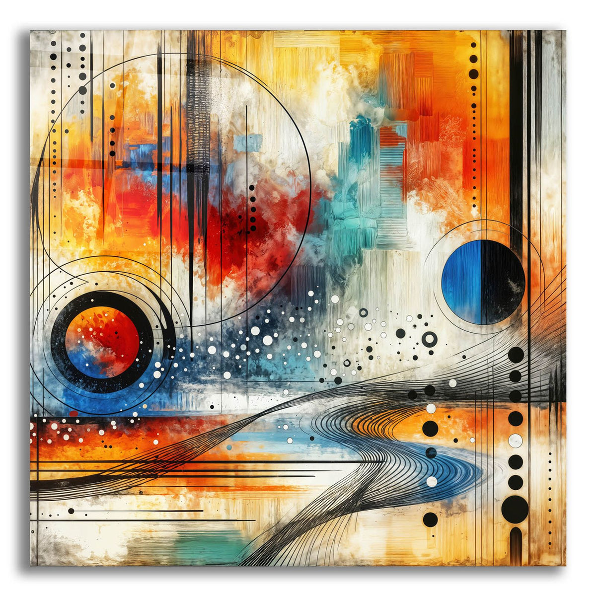 Circles Abstract 4 by Rey Klimt acrylic glass wall art