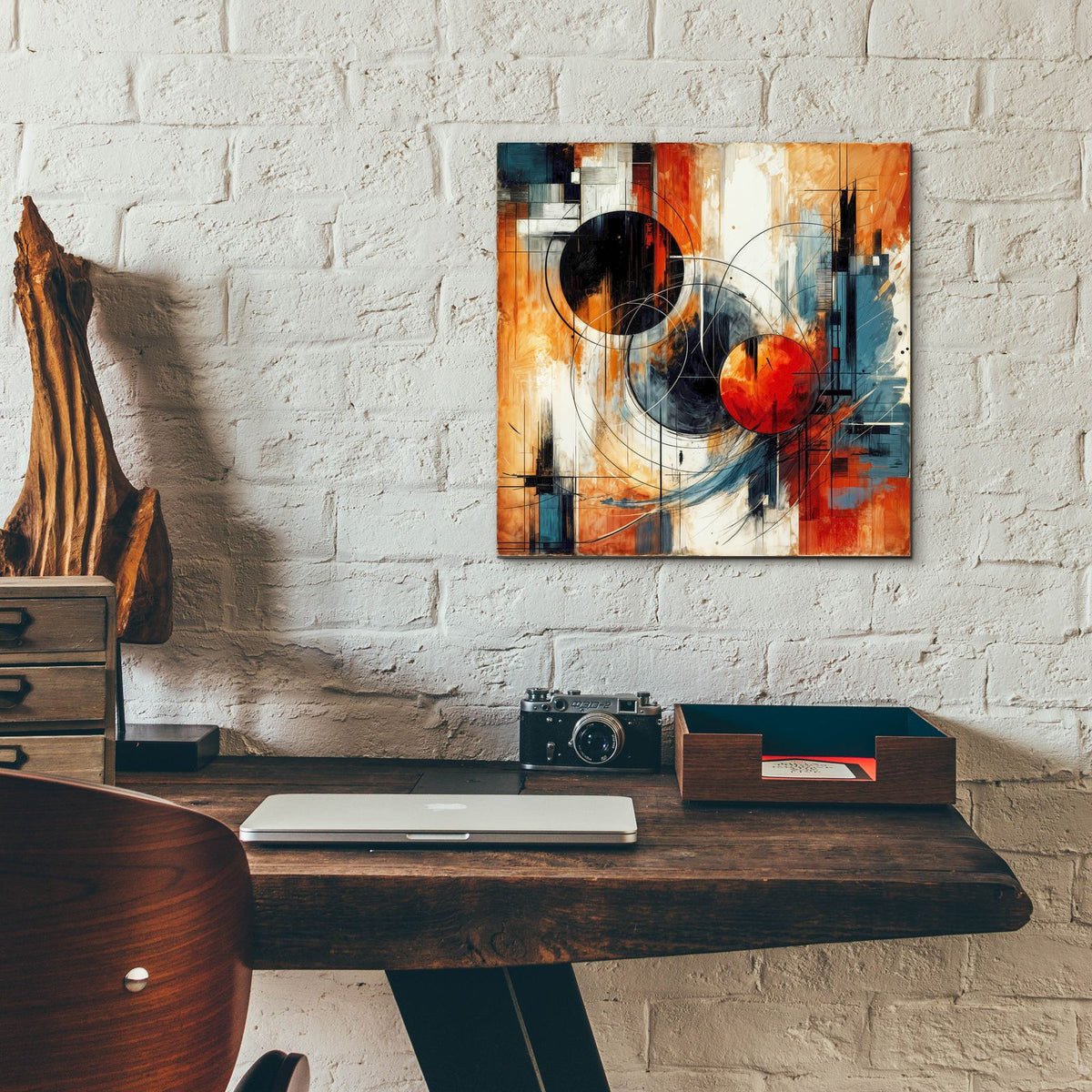 Circles Abstract 6 by Rey Klimt - 12x12 acrylic wall art in a room