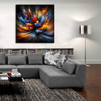 Color Burst 4 by Rey Klimt - 36x36 acrylic wall art in a room