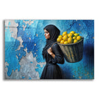 Girl With Basket Of Lemons by Rey Klimt acrylic glass wall art