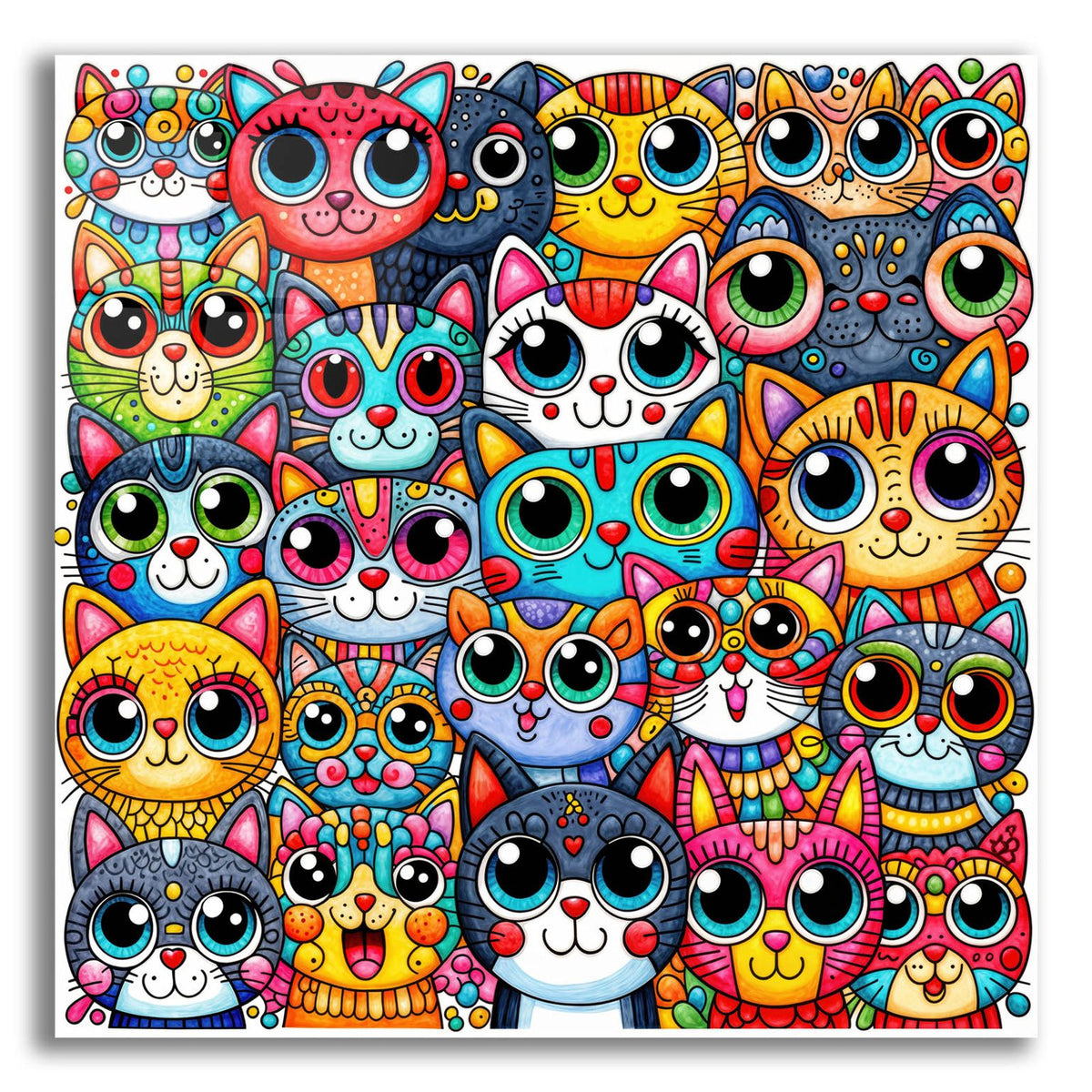 Glaring Cats 2 by Rey Klimt acrylic glass wall art