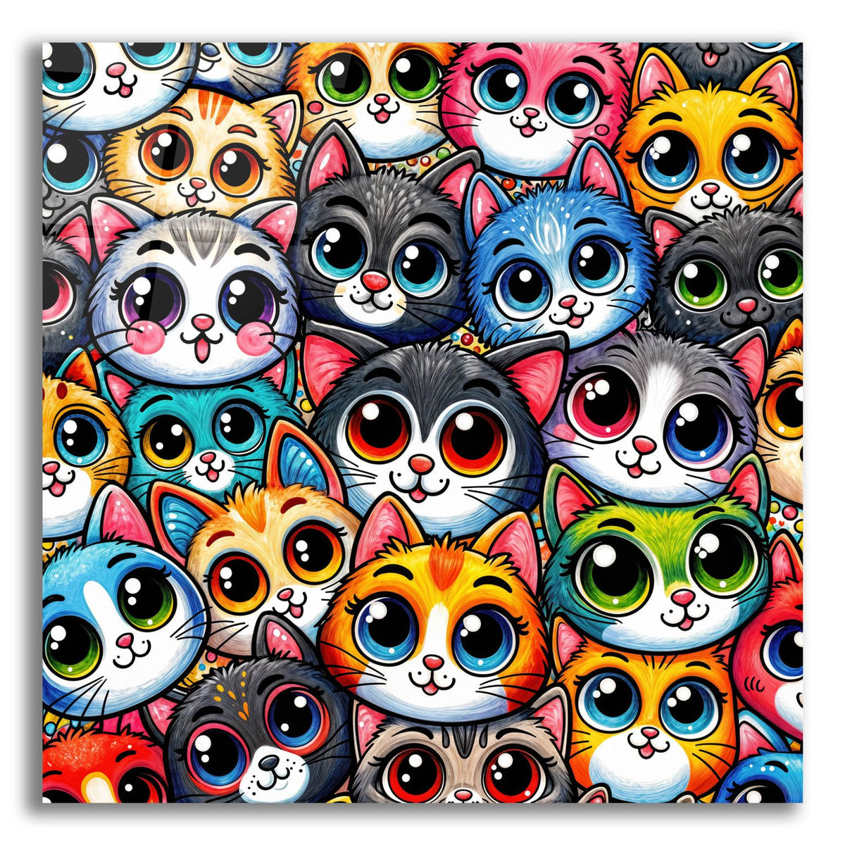 Glaring Cats 3 by Rey Klimt acrylic glass wall art
