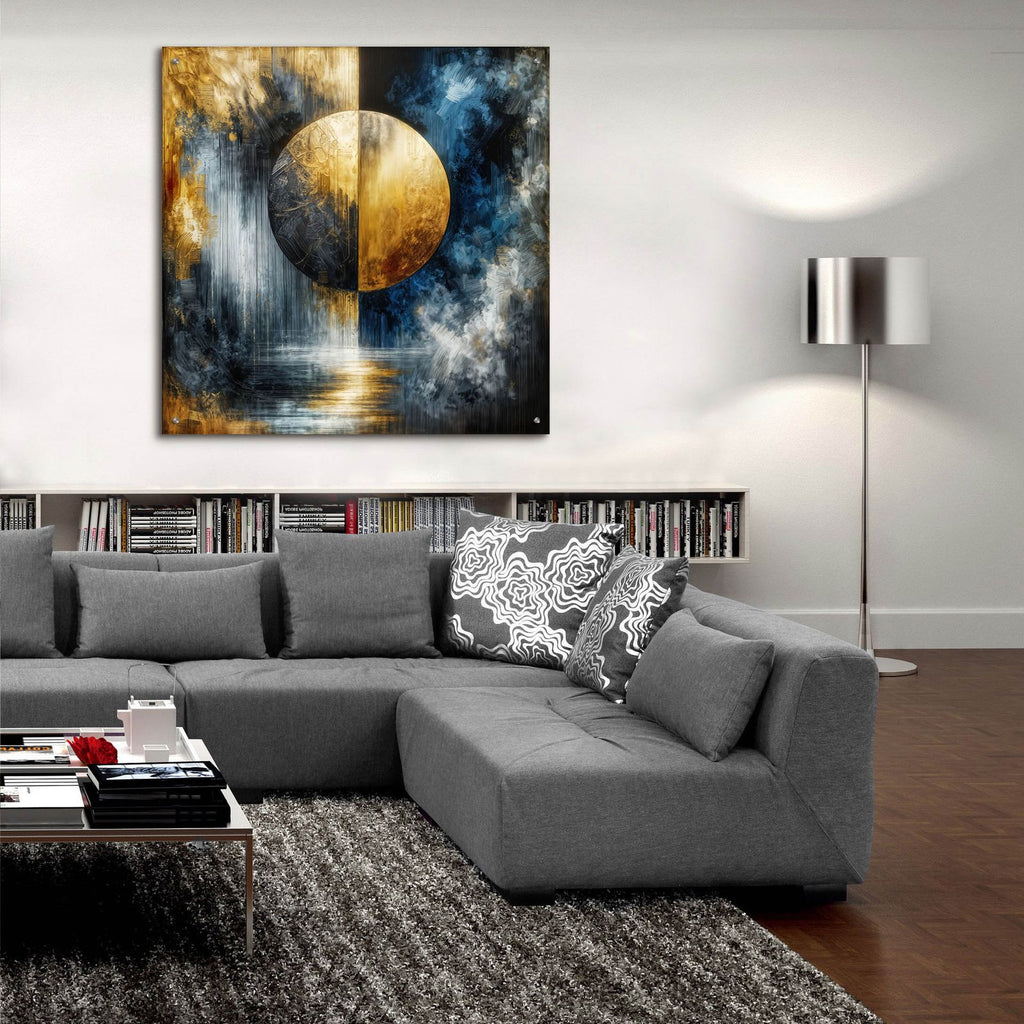 Golden Circle Abstract 10 by Rey Klimt - 36x36 acrylic wall art in a room