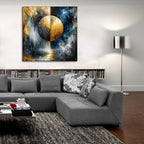 Golden Circle Abstract 10 by Rey Klimt - 36x36 acrylic wall art in a room