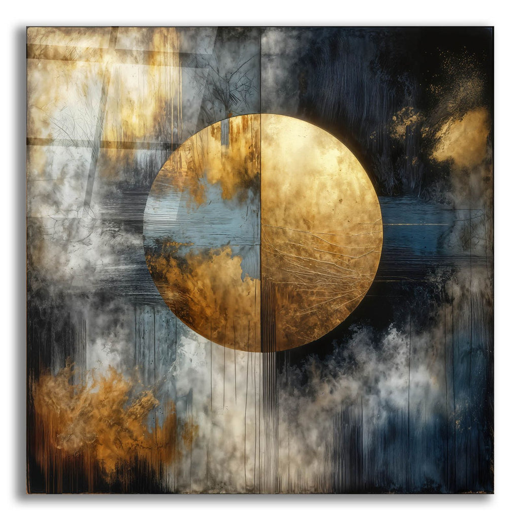 Golden Circle Abstract 5 by Rey Klimt acrylic glass wall art