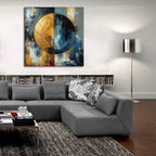 Golden Circle Abstract 6 by Rey Klimt - 36x36 acrylic wall art in a room