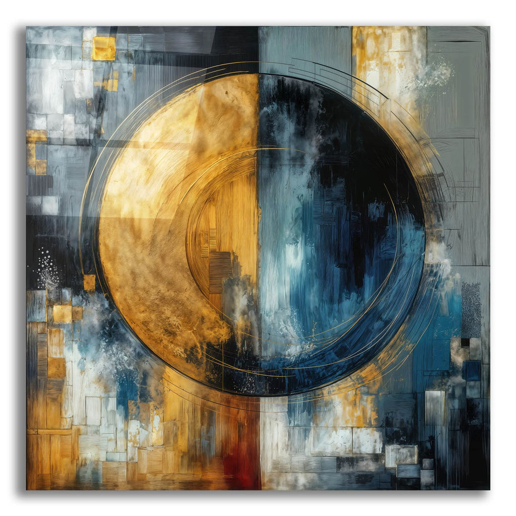 Golden Circle Abstract 6 by Rey Klimt acrylic glass wall art