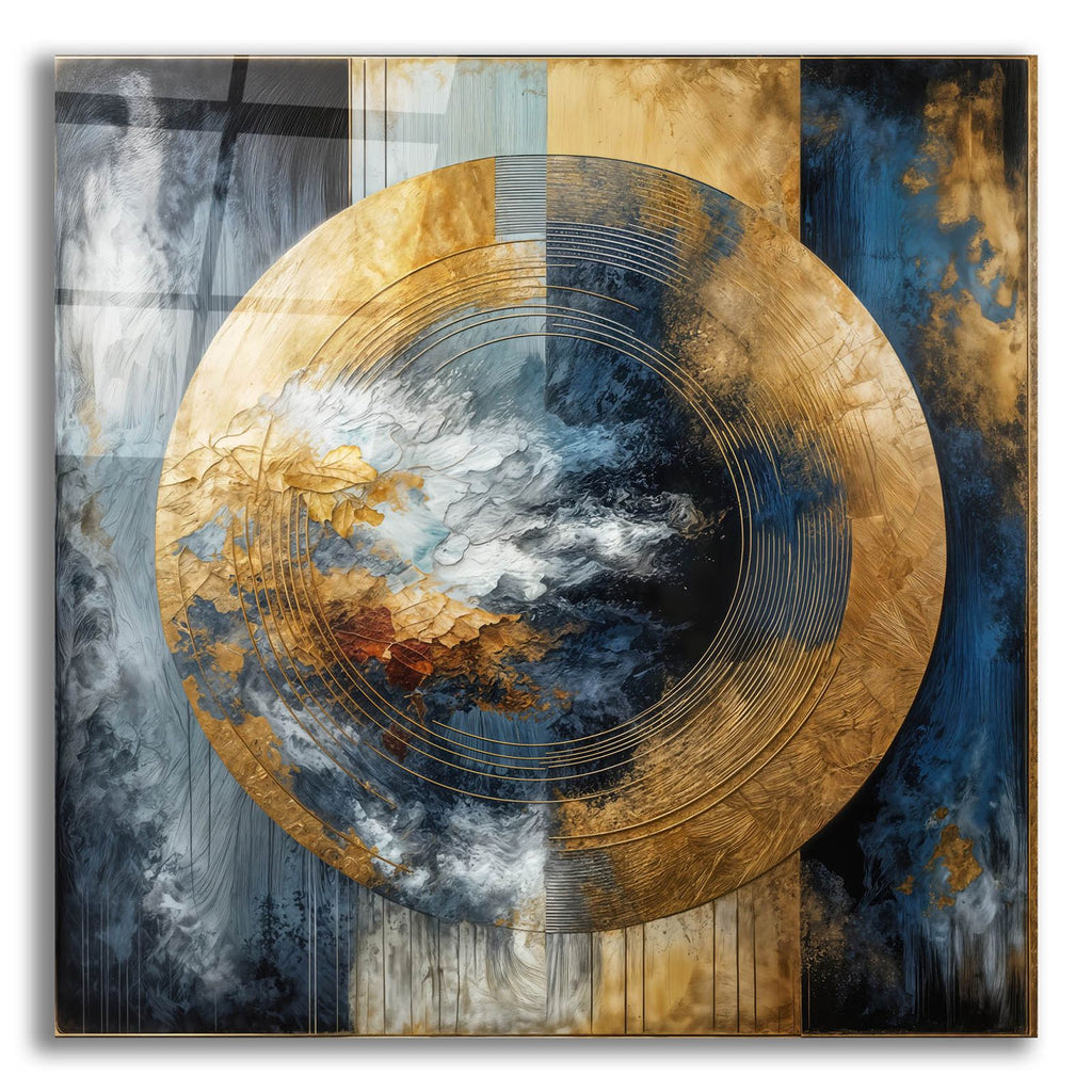 Golden Circle Abstract 8 by Rey Klimt acrylic glass wall art