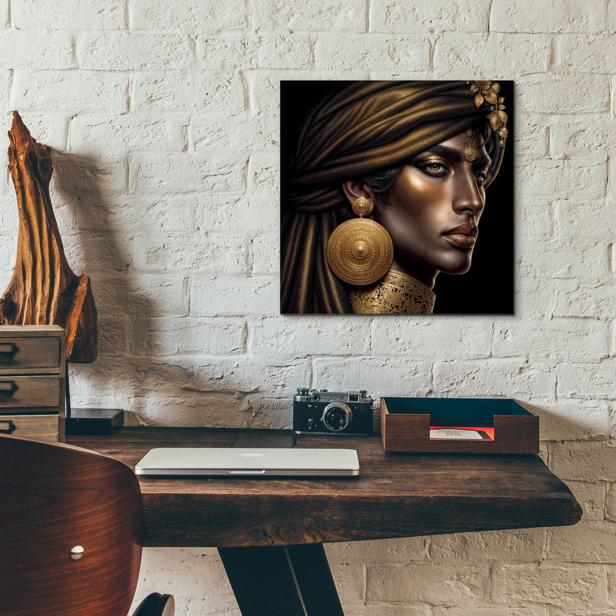 Golden Look by Rey Klimt - 12x12 acrylic wall art in a room