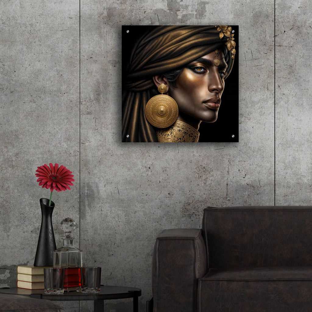 Golden Look by Rey Klimt - 24x24 acrylic wall art in a room