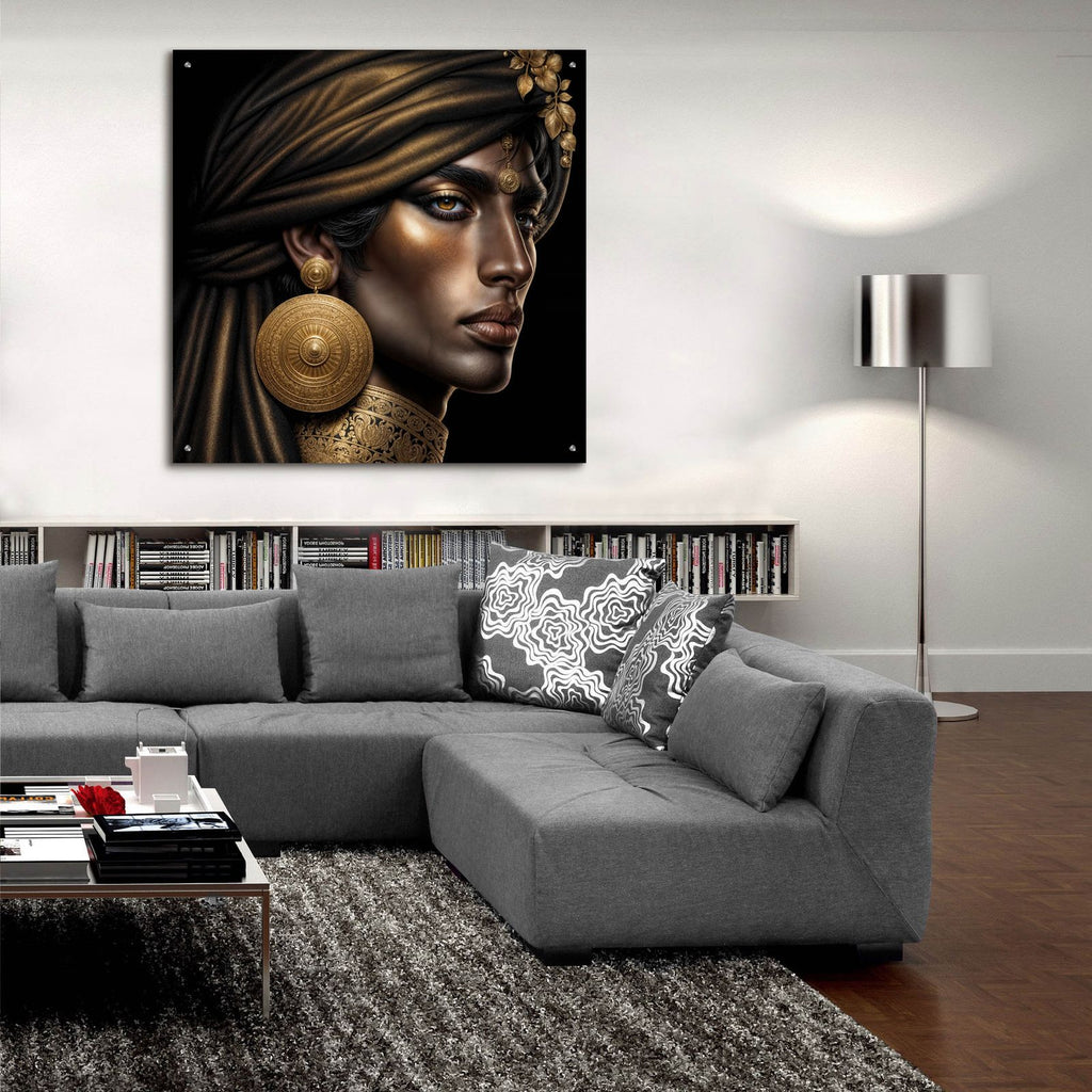 Golden Look by Rey Klimt - 36x36 acrylic wall art in a room