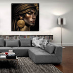 Golden Look by Rey Klimt - 36x36 acrylic wall art in a room