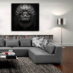 Lion Thoughts 3 by Rey Klimt - 36x36 acrylic wall art in a room